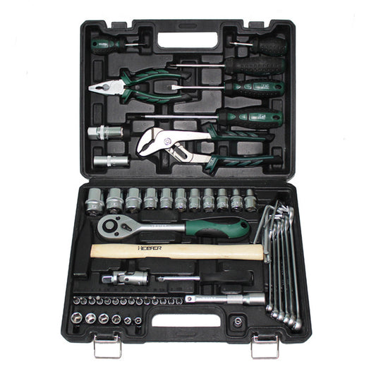 58pc Comb Socket Set 1/4″ 1/2″ Bit Bar Plier Ratchet Joint Plug Handle  20003029