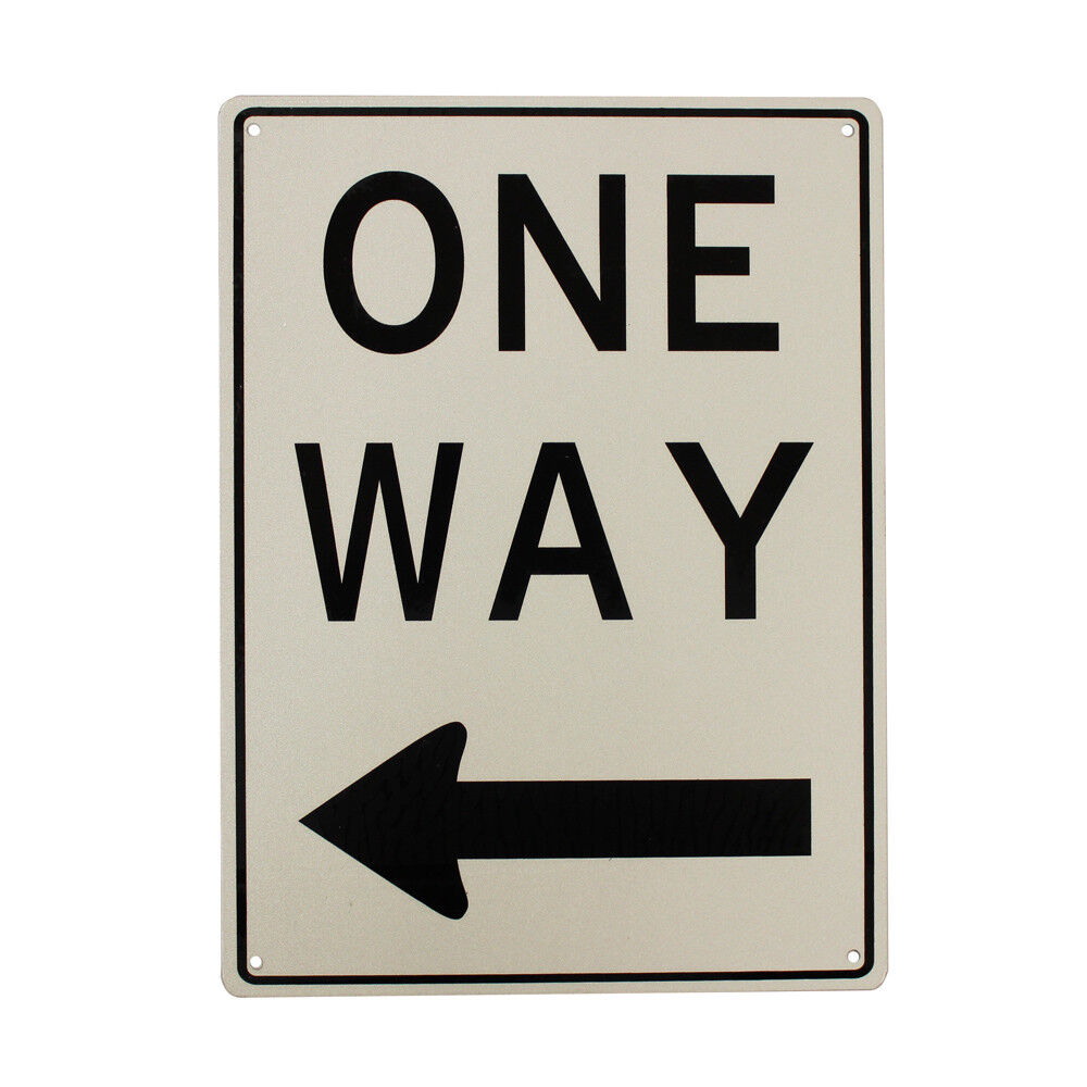 Warning One Way Sign (left Arrow) 200x300mm Metal Waterproof Traffic Safe Quality