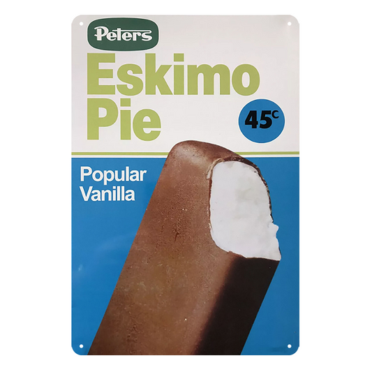 2x Peters Eskimo Pie Ice Cream Popular Rustic Tin Sign Vintage Garage Bar