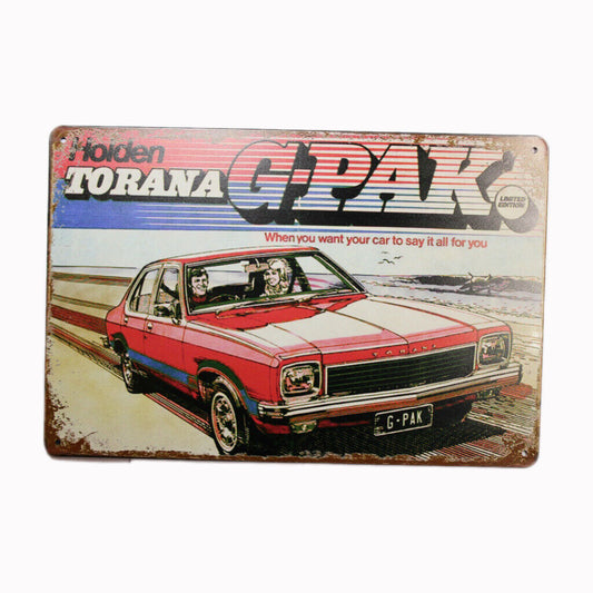 Tin Sign Torana Gpak Sprint Drink Bar Whisky Rustic Look