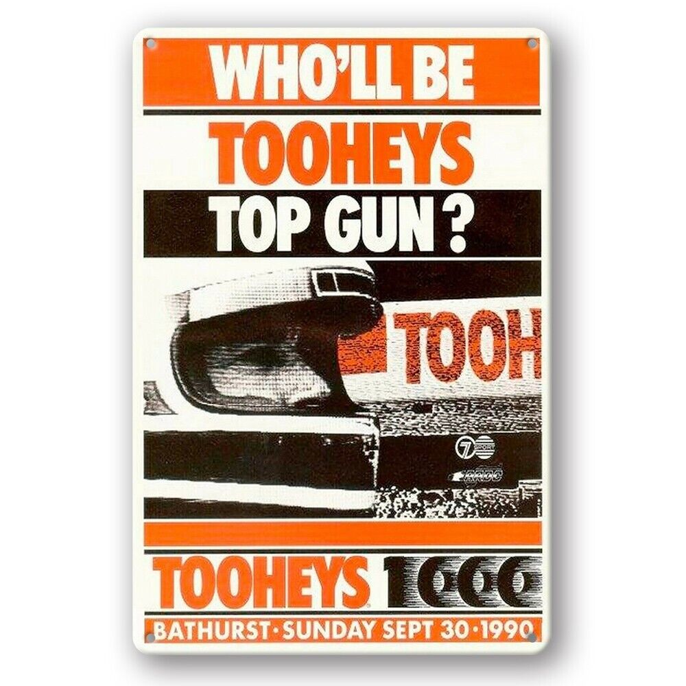 Tin Sign Tooheys Top Gun Who'll Be Tooh Metal Plate Rustic Decorative Wall Art R