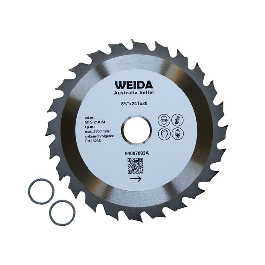 210mm Wood Circular Saw Blade Cutting Disc 8-1/4” 24t Bore 30/22.23mm Atb K 2.2m