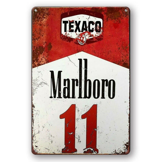 Tin Sign Texaco Marlboro 11 Mancave Bar Rustic Decorative Vintage