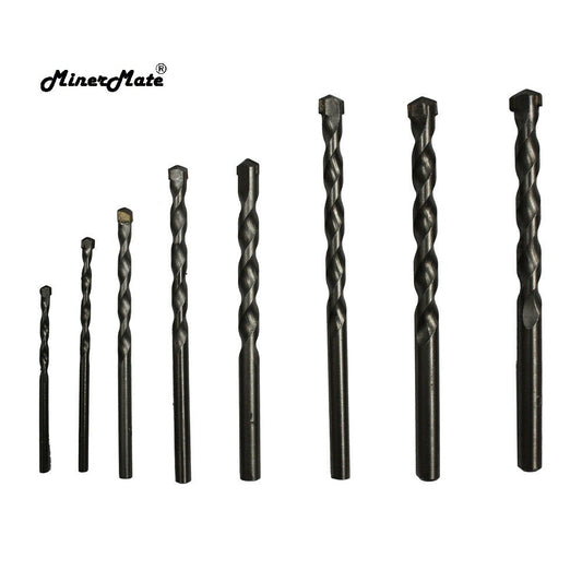 Masonry Drills Bit Set Cr Plated 3-10mm 8pcs Concrete Carbide Tip Metric