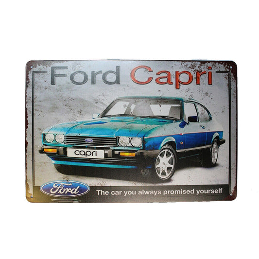 Tin Sign Ford Capri  Sprint Drink Bar Whisky Rustic Look