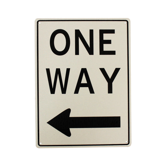 Warning One Way Sign (left Arrow) 200x300mm Metal Waterproof Traffic Safe Quality