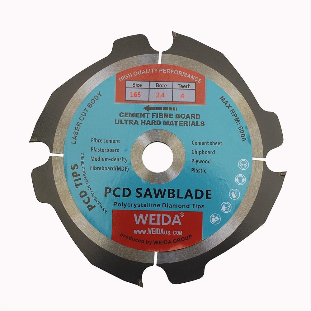 165mm Pcd Saw Blade 4t Fiber Cement 6-1/2″ Bore 20mm Cutting Disc