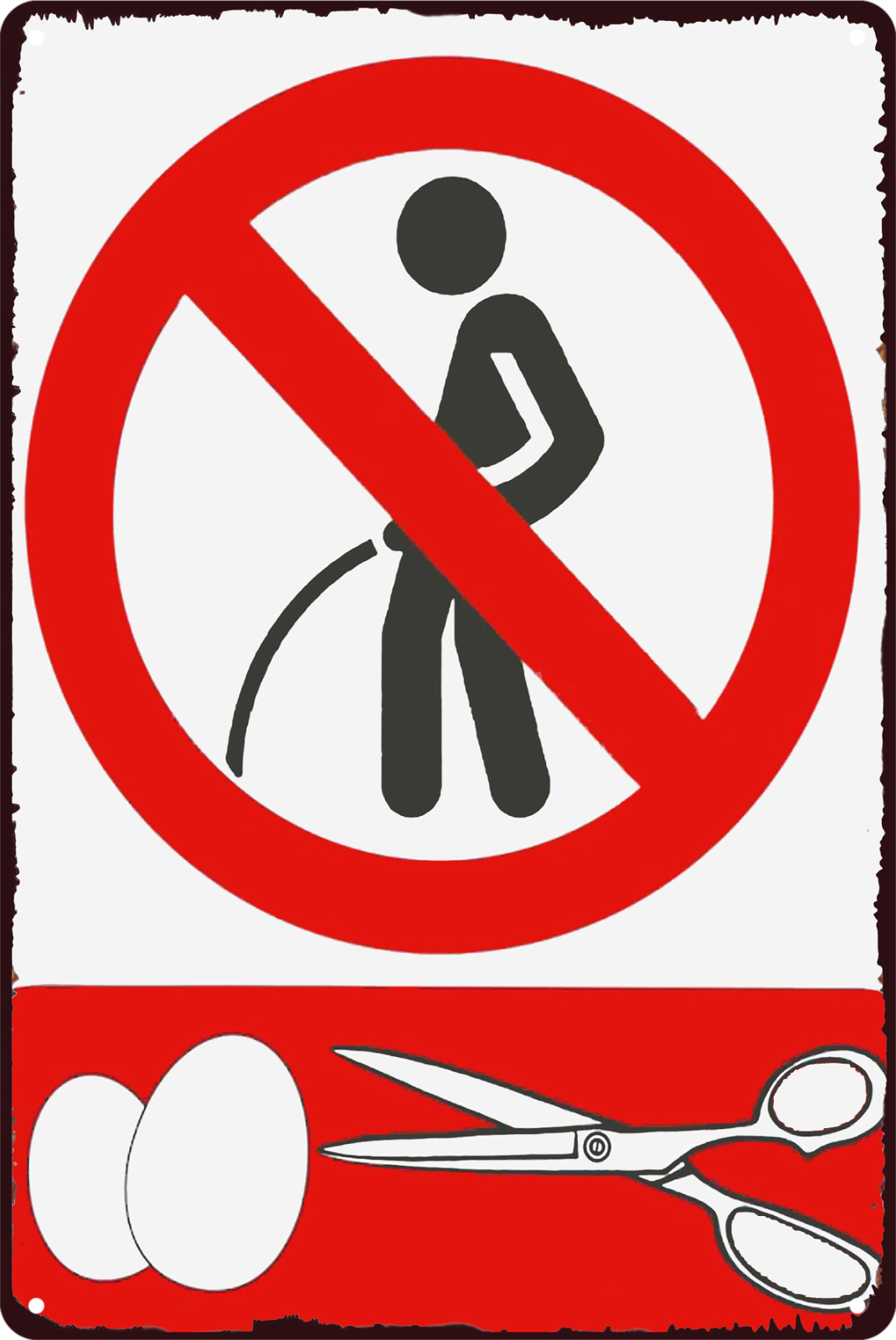 No Pee No Urinating Tin Sign Rustic Look Retro 20x30cm