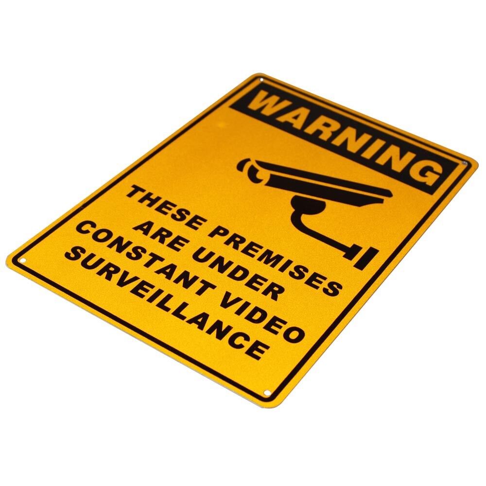 Security Sign Warning Camera Cctv 200x300mm Metal Under 24h Surveillance Signage