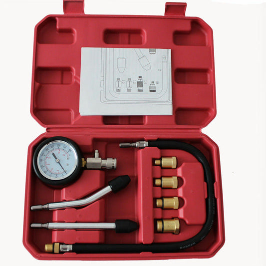 9pc Cylinder 0-300psi Pressure Compression Meter Test Engine Garage Car Repair