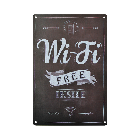 Tin Sign WIFI Free Inside Metal Tin Sign Vintage Retro Bar Man Cave 200x300mm Me