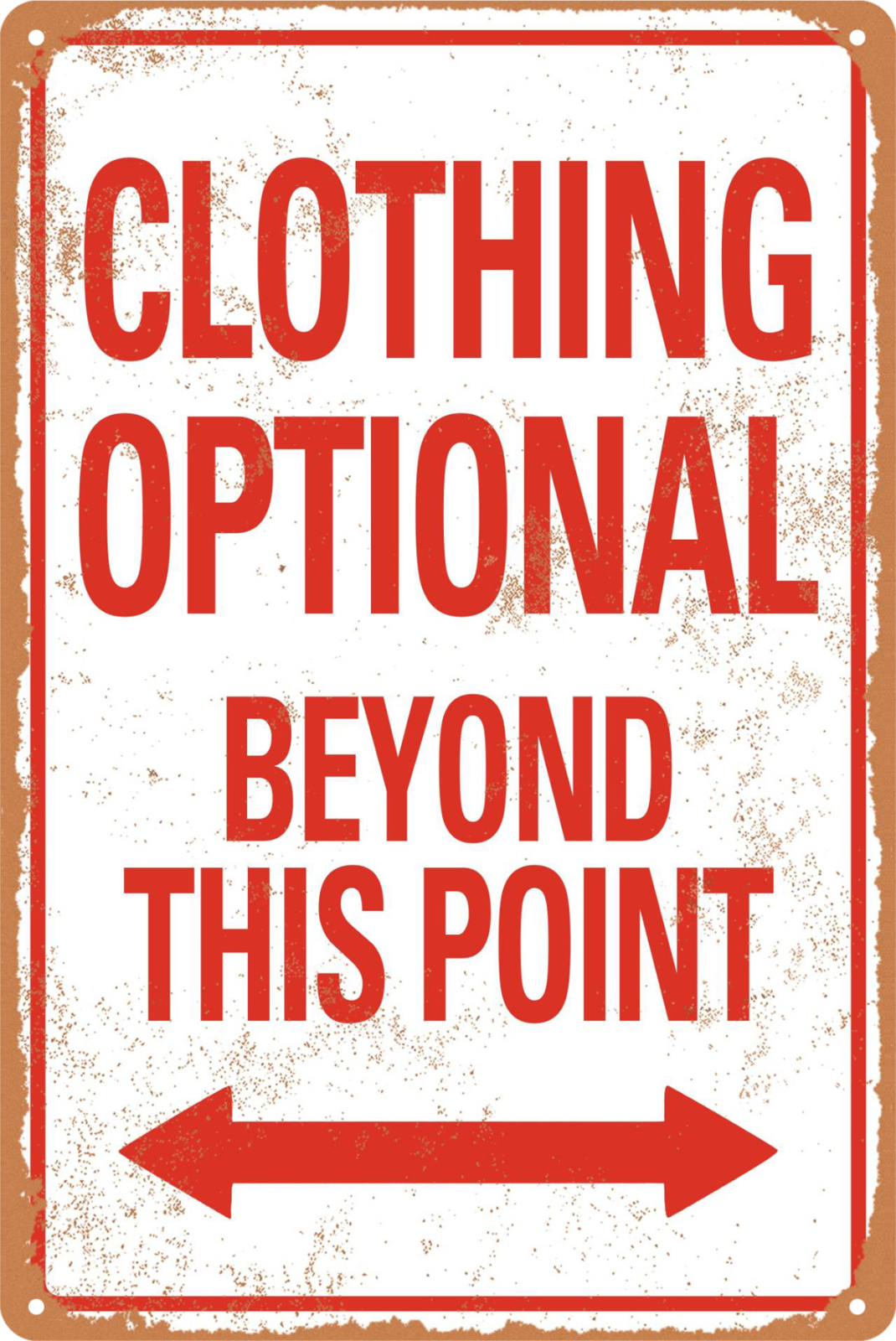 Clothing Optional Beyond This Point Beach Pool Tin Sign Retro 20x30cm