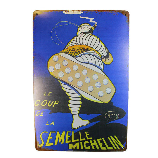 Tin Sign  Semelle Michelin Sprint Drink Bar Whisky Rustic Look