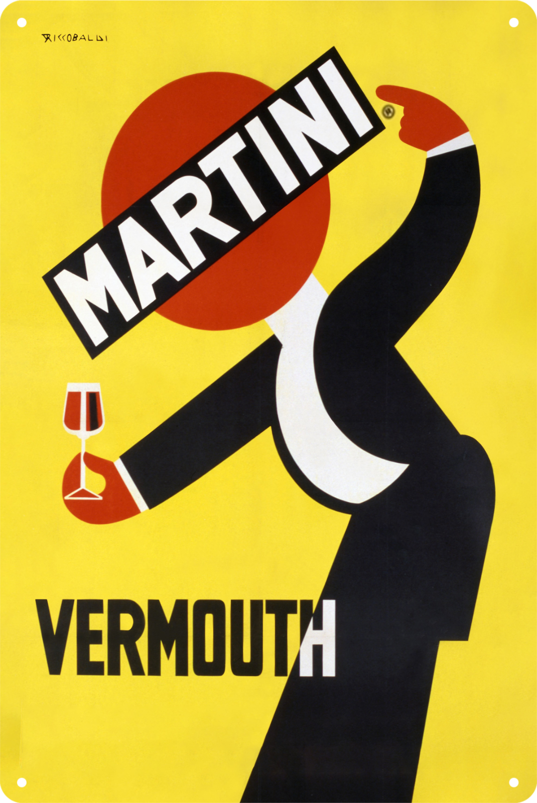 Martini Vermouth Drink Tin Sign Rustic Look Vintage Retro 20x30cm