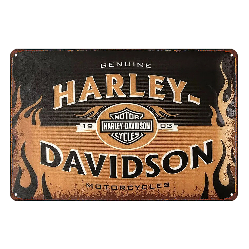Harley Davidson Motorcycles Rustic Metal Sign Vintage Tin Shed Garage Bar