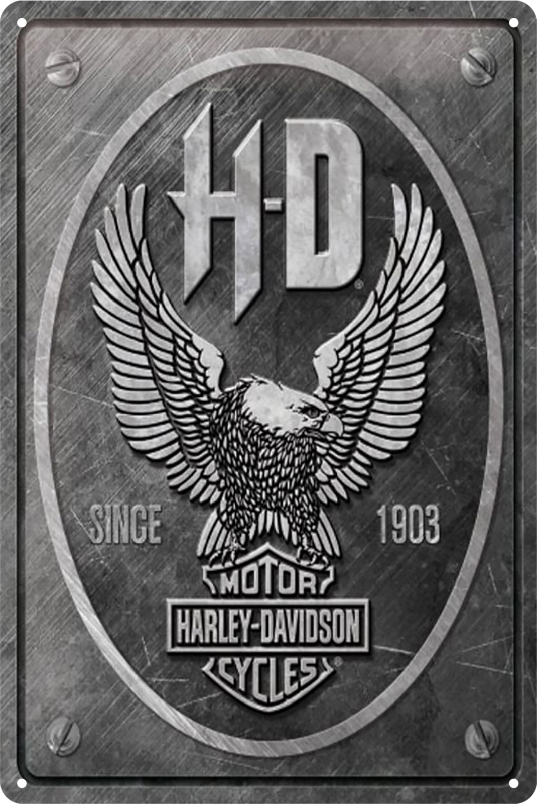 Tin Sign H-d Harley- Davidson Motor Cycles Rustic Look Vintage Retro 20x30cm
