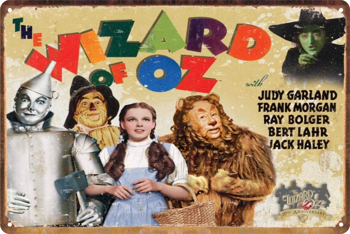 The Wizard Of Oz Tin Sign 70th Anniversary Rustic Look  Retro 20x30cm