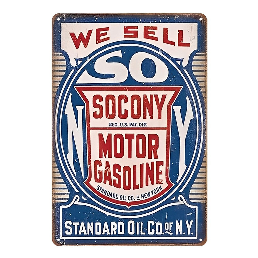 Socony Motor Gasoline We Sell Standard Oil Of N.y. Tin Sign Vintage