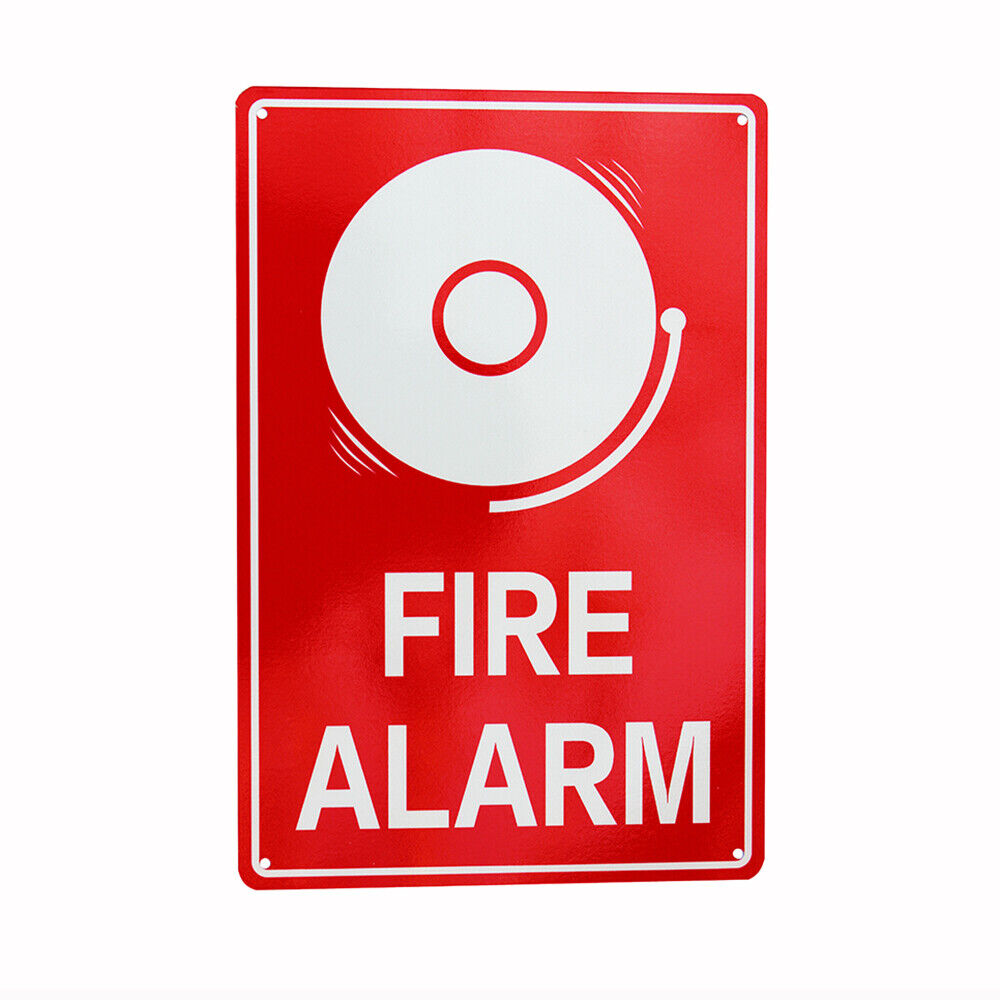 Warning Fire Alarm Sign Caution 200*300mm Metal Reflective Waterproof