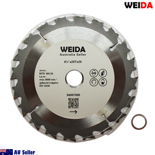 160mm Wood Circular Saw Blade Cutting Disc 6-1/4″ 20t Bore 20/16mm K 1.6mm