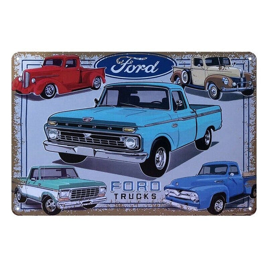 Tin Metal Sign Ford Trucks Auto 20x30cm Rustic Vintage