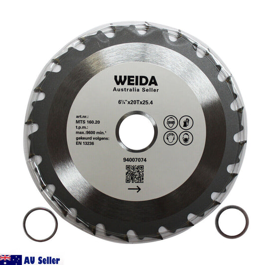 160mm Wood Circular Saw Blade Cutting Disc 6-1/4″ 20t Bore 25.4/22.23mm K 2.5mm