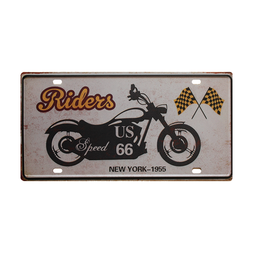 Tin Sign Riders New York 1955 Metal Tin Sign Vintage Retro  Man Cave 150x300mm