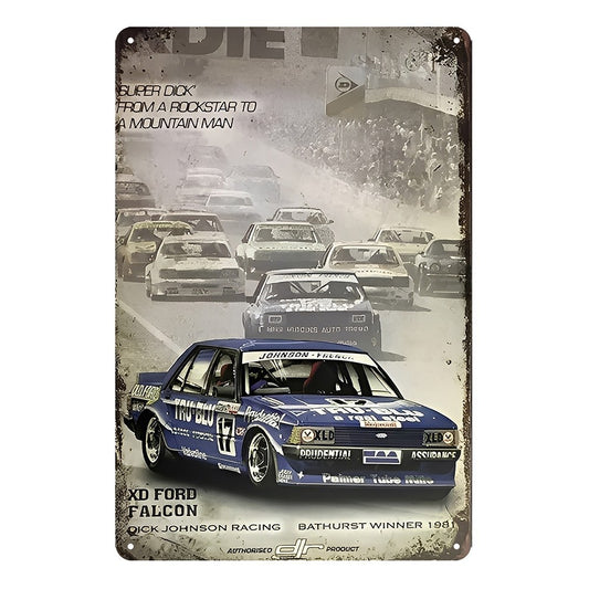 Ford Falcon Xd Johnson Racing 1981 Super Dick Tin Sign Vintage