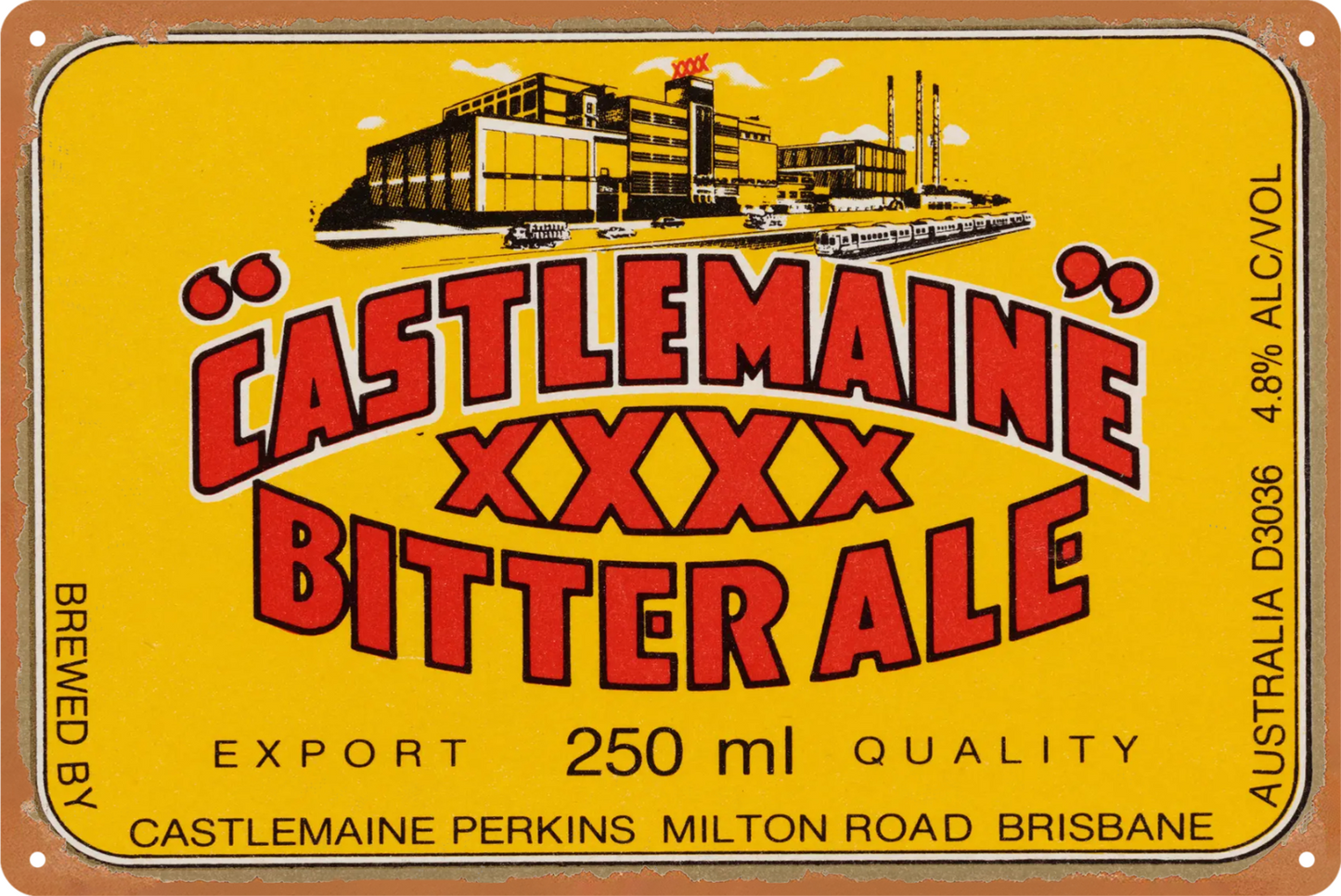 Castlemaine Xxxx Bitter Ale Beer Tin Sign Rustic Vintage Retro 20x30cm