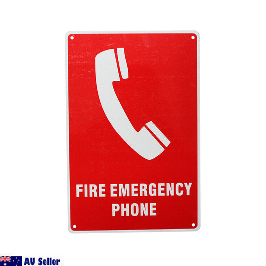 Warning Notice Fire Emergency Phone Help Sign 200x300mm Office Workshop Safety