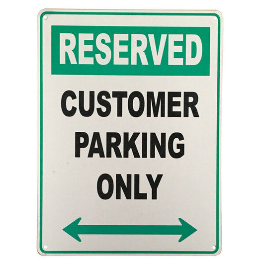 Warning Notice Sign Reserved Customer Parking Only 200x300mm Metal High Quality