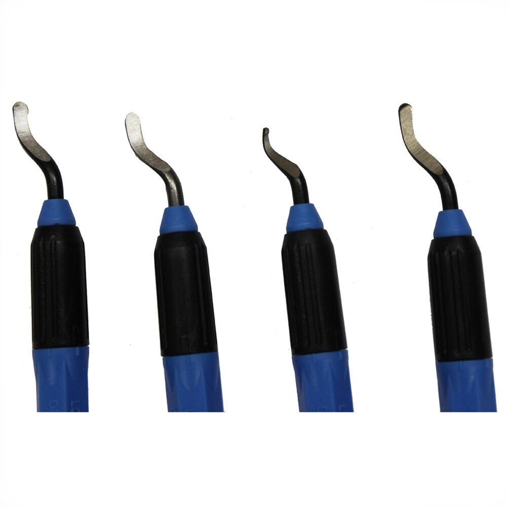 Deburring Tool 4pc Pocket Clip Extra Fine Polish Remove Burrs Garage Repair