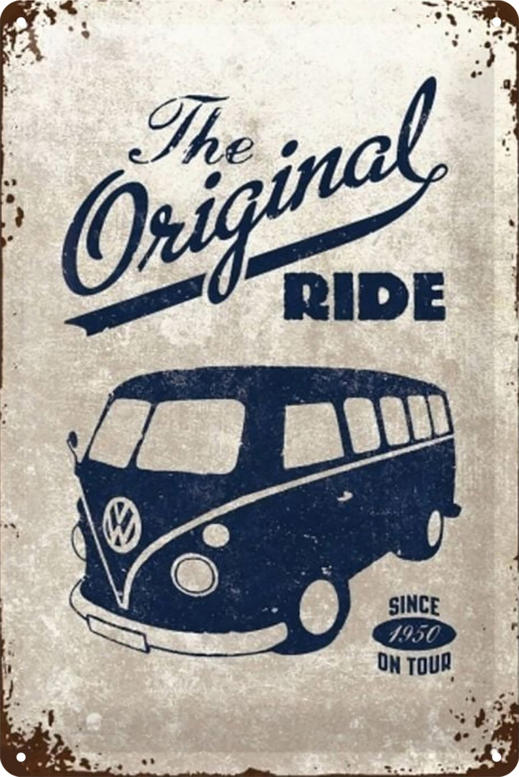 Vw Volkswagen Ride Original Bus On Tour Tin Sign Since 1950 Vintage 20x30cm