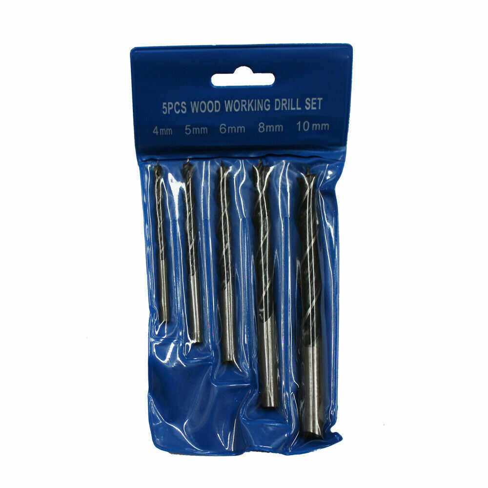 Black Drill Set 4-10mm Twist 5ppcs Woodwork Timber Metric Pro Quality