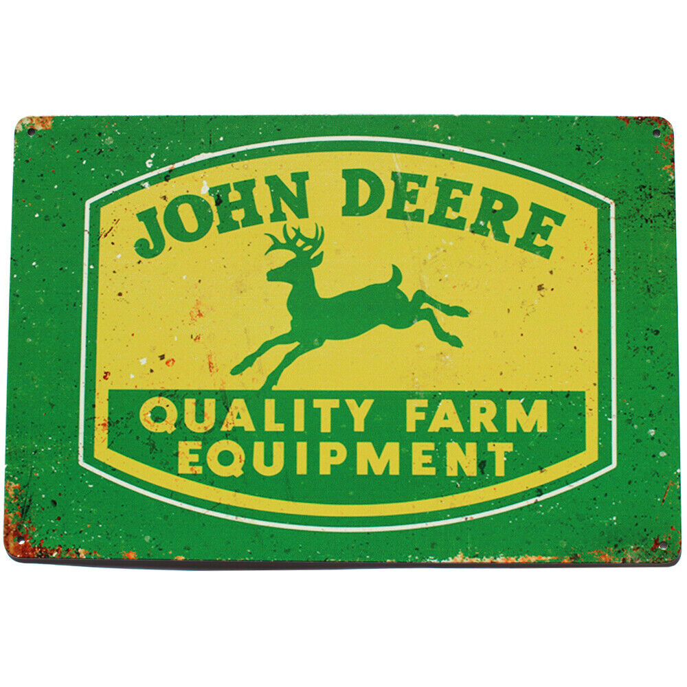 Tin Sign John Deere Quality Farm Equipment Metal 300x200mm Automatic