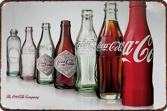 2x Coca Cola Tin Metal Sign Ice Drink Rustic Look Vintage