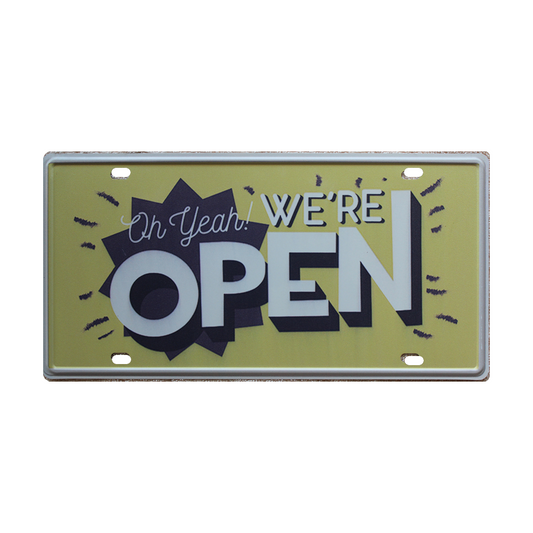 Tin Sign Oh Yeah! We`re Open Metal Tin Sign Vintage  Man Cave 150x300mm