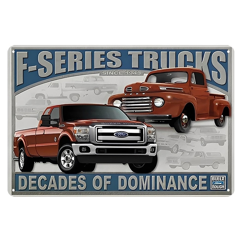 Ford F-series Trucks Decades Of Dominance Tin Sign Vintage