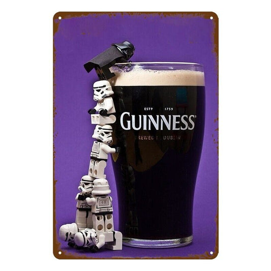 Tin Metal Sign Guinness Beer 20x30cm Rustic Look Vintage