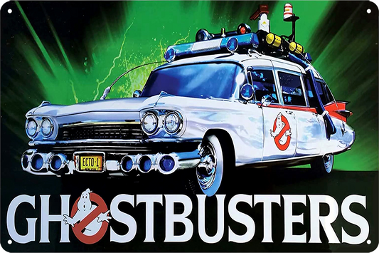 2x Ghostbusters Tin Metal Sign Rustic Look Vintage Car