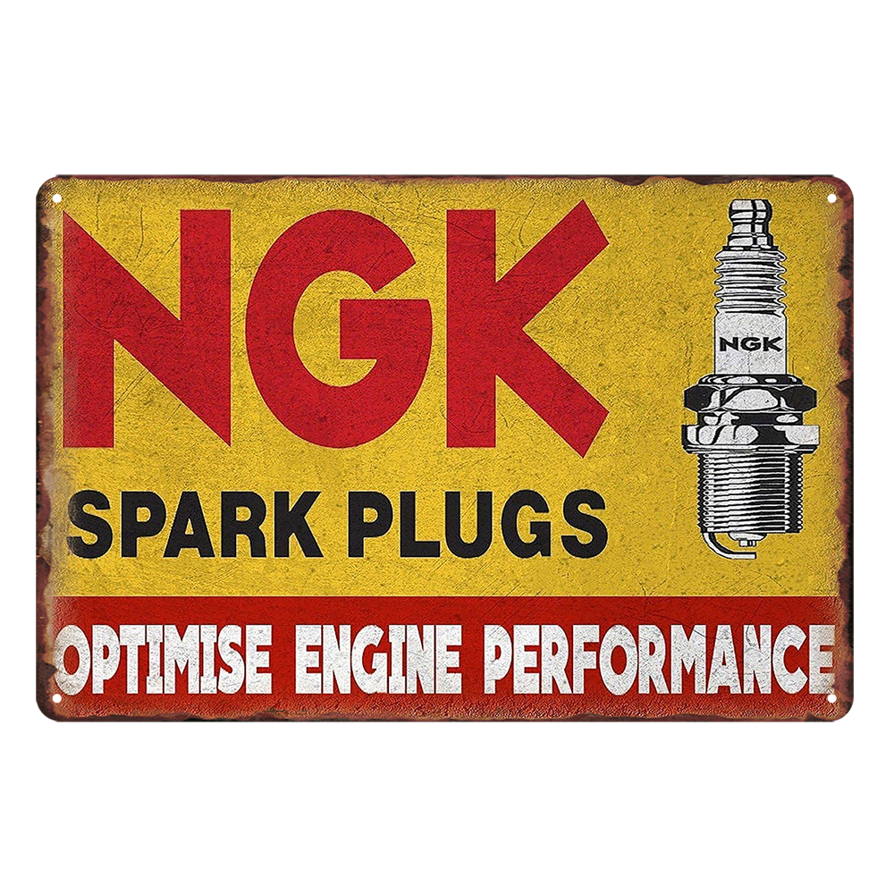 Ngk Spark Plugs Optimise Engine Rustic Metal Sign Vintage Tin Shed Garage Bar