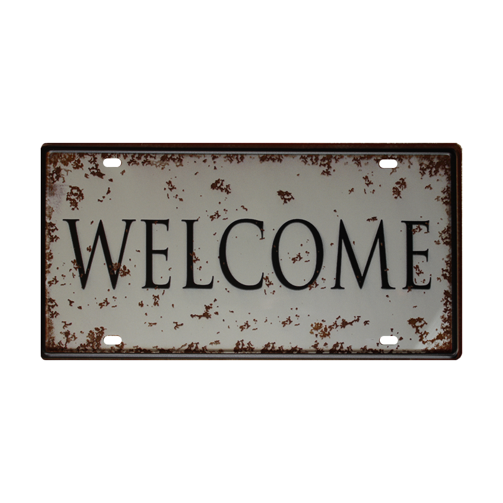 Tin Sign Welcome Metal Tin Sign Vintage Retro Man Cave 150x300mm Metal