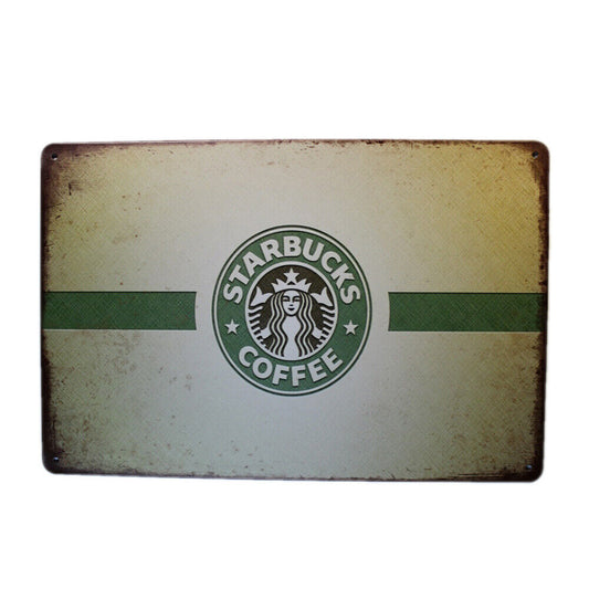 Tin Sign  Starbucks Coffee  Sprint Drink Bar Whisky Rustic Look