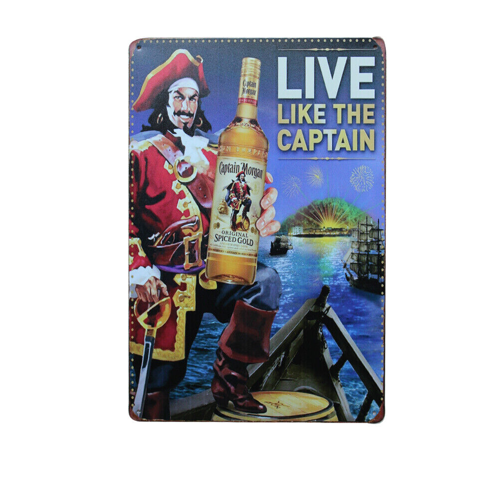 Metal Tin Sign Live Like The Captain Moran New 200x300mm Man Cave?sign