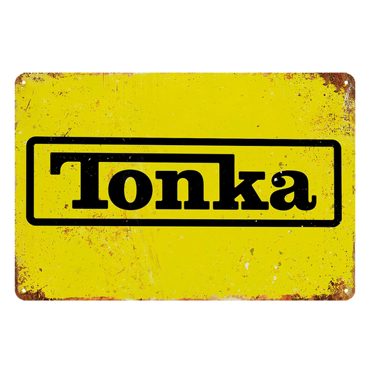 2x Tonka Toys  Truck Rustic Tin Sign Vintage Garage Bar
