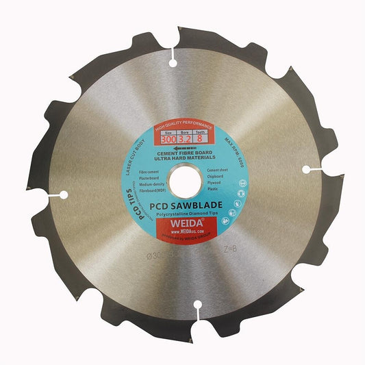 300mm Pcd Saw Blade 8t Fiber Cement 12″ Bore 30mm 3.2*2.4mm