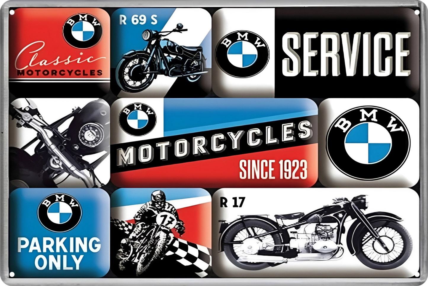Bmw Motorcycles R17 R69s Service Parking Only Tin Sign Rustic 20x30cm
