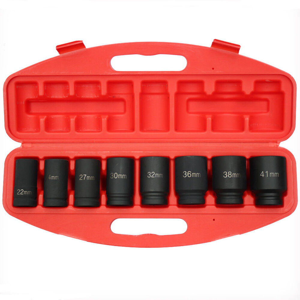 9pc Dr 3/4″ Impact Deep Socket Set H78 Metric 22-41mm Crv Garage Mechanic
