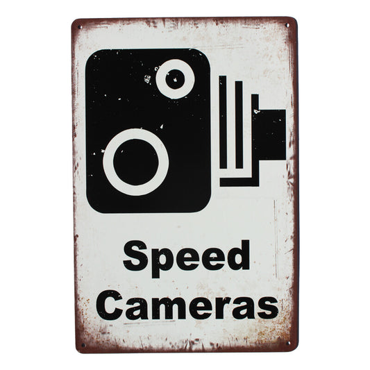 Warning Sign Tin Sign 200x300mm Metal Speed Cameras  High Quality