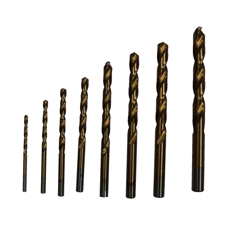 8pcs High Speed Steel Twist Drill Set 3-10mm Titanium Coated Hss Metric Quality